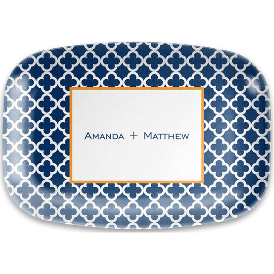 Navy Bristol Tile Melamine Platter